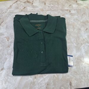 Arizona Jean Co Junior Womens Short Sleeve Dark Green Polo Shirt